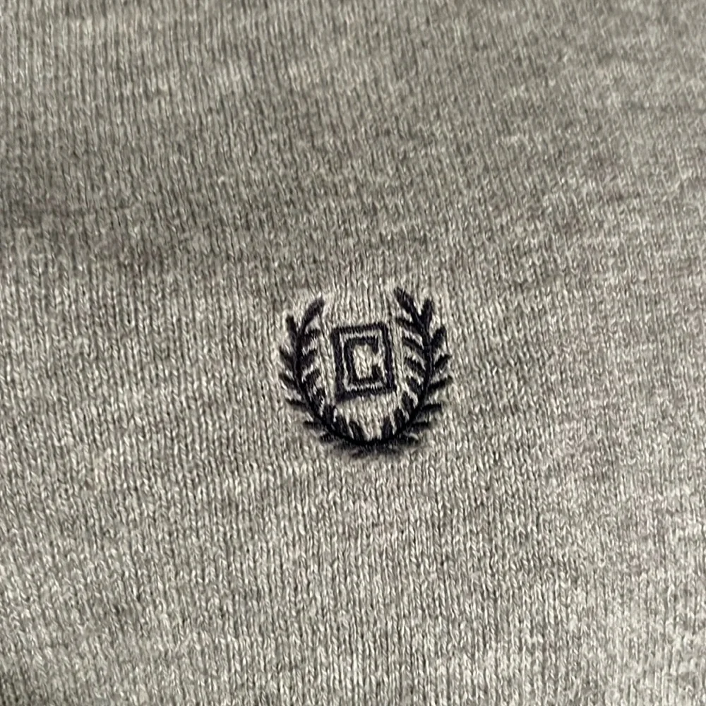 Chaps Gray Cotton Cashmere V-Neck Sweater-XL